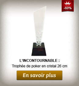 Trophée poker en cristal
